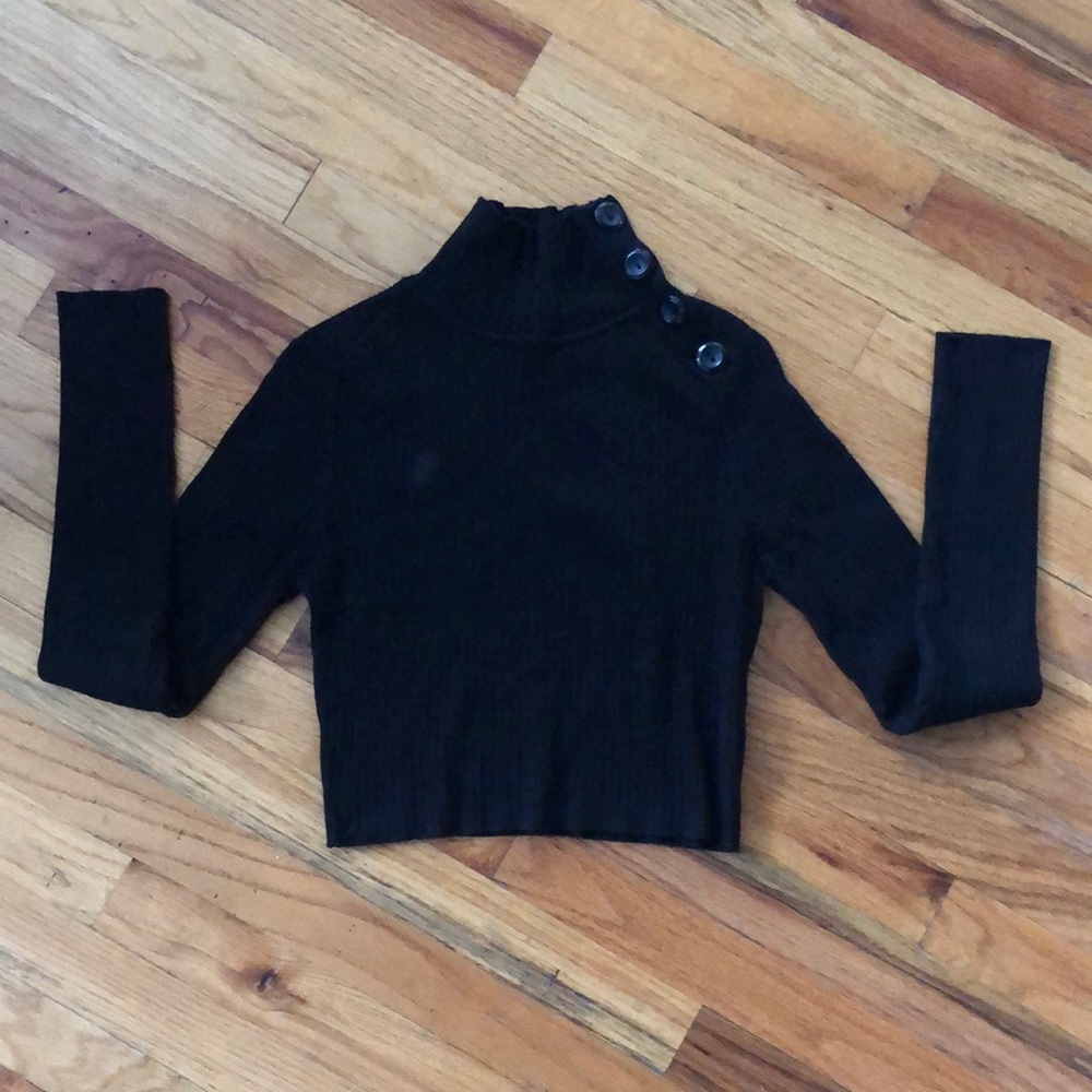 Zara Black Crop Turtleneck